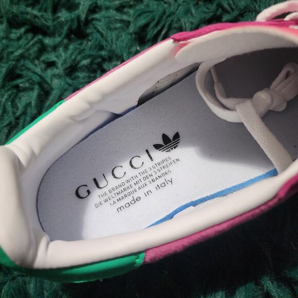 Adidas x Gucci Gazelle Sneakers Pink Green Black Collab Style Size 6.5 - Picture 6 of 11